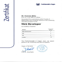 Certificate FernUniversität in Hagen
