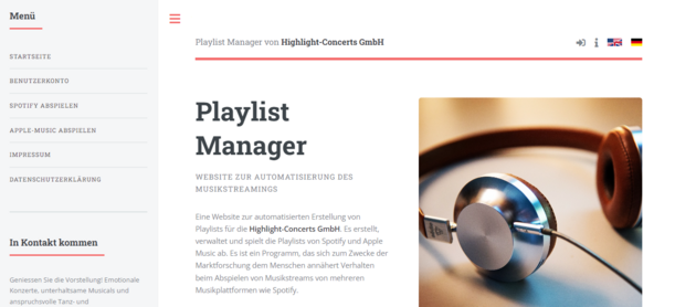 [Translate to English:] Playlist-Manager