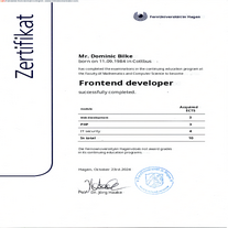 Certificate FernUniversität in Hagen