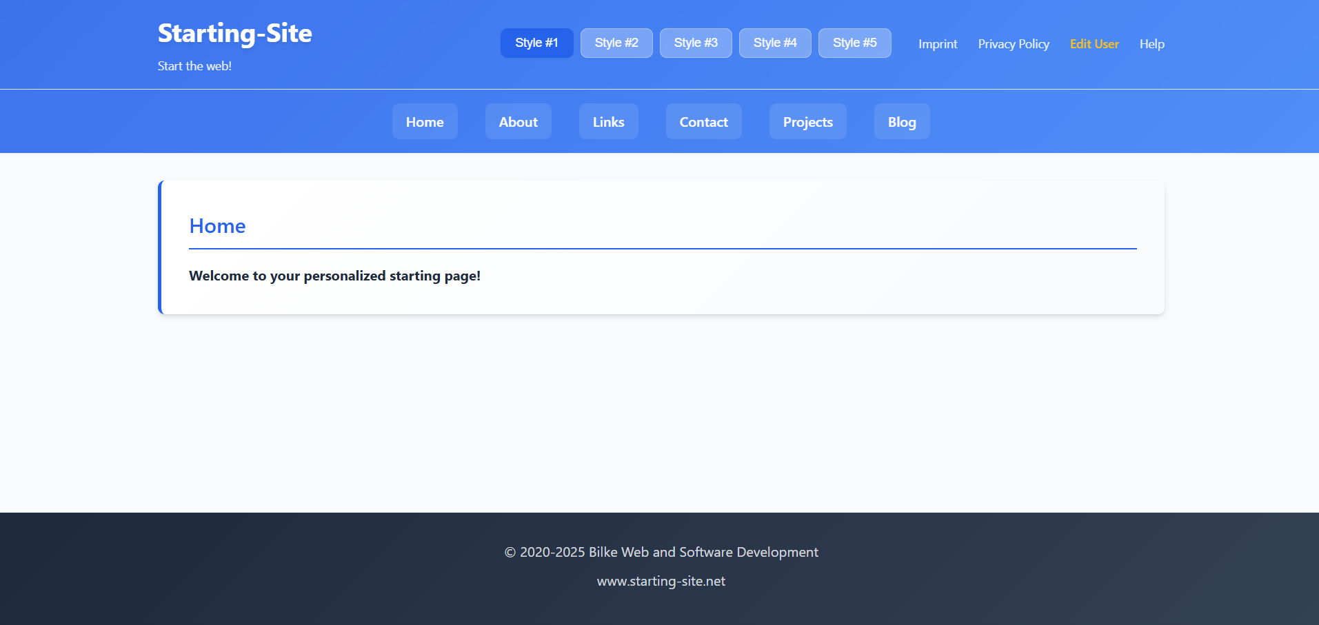 Starting Site website