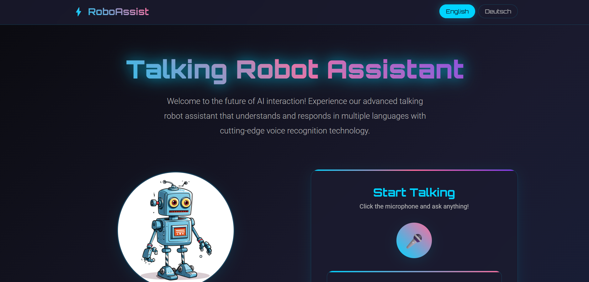 Speaking Robot website
