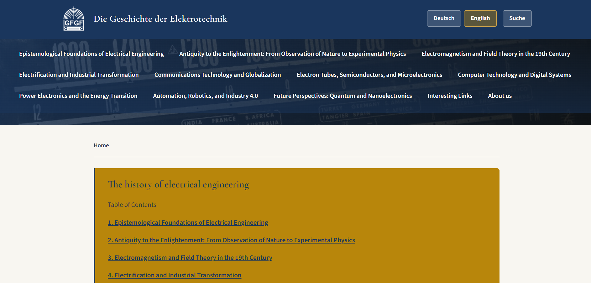 History of Electrical Engineering website